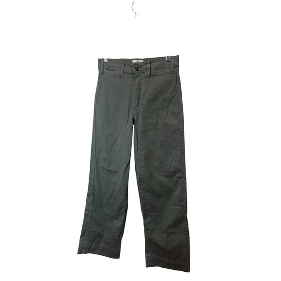 Marine Layer Sz 2 Bridget Crop Pants Dusty Olive Green Utility Chino Wide Leg - Picture 4 of 11